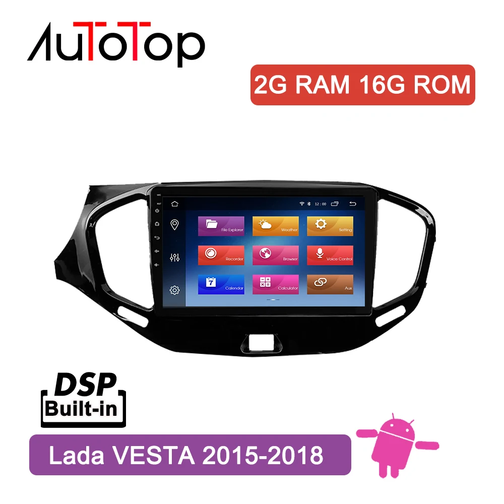 

AUTOTOP 2 din 9" Android Car DVD for LADA Vesta Cross Sport 2015-2019 with 2.5D HD Touch Screen Wifi Mirrorlink BT Split Screen