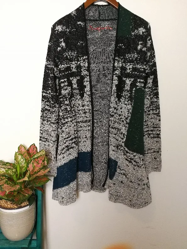 Spanish Style Deg Various Styles Printed Long Knitted cardigan sweater - Цвет: 15