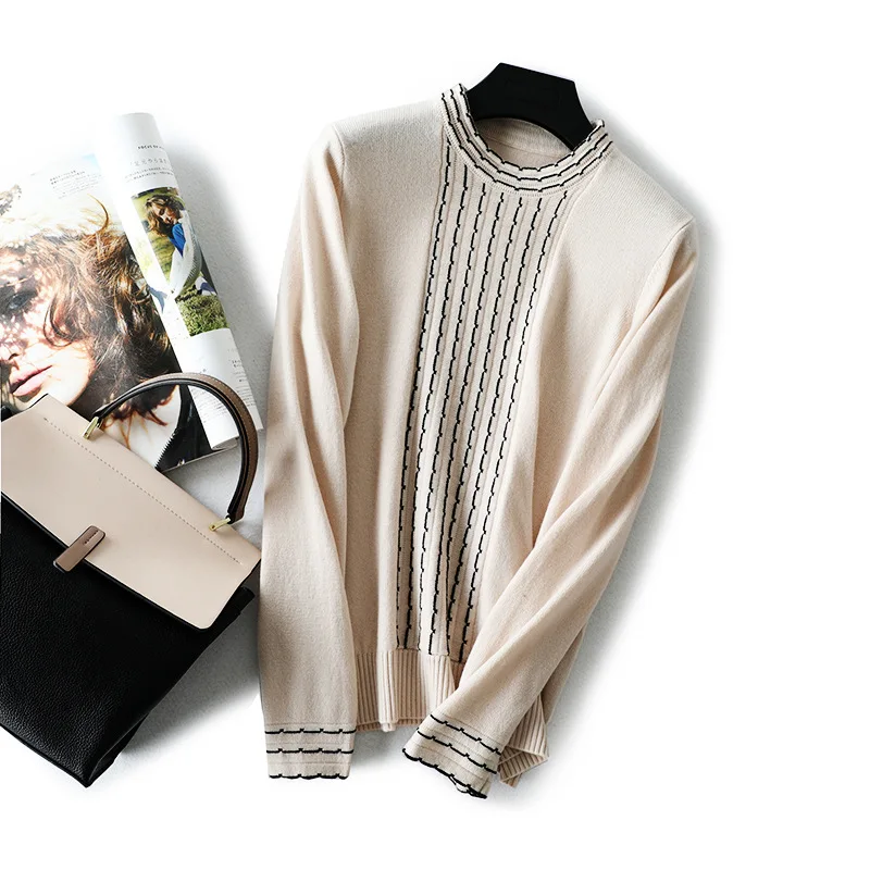 

Shanghai New Europe Sang 2020 Sweater Base Shirt WOMEN'S Dress Frilled