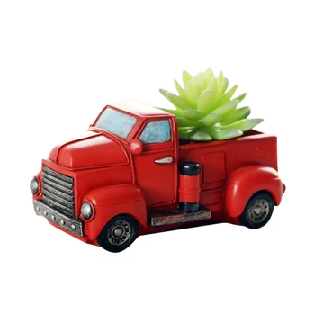 

Old Red Metal Truck Christmas Ornament Kids Gifts Car Toy Xmas Table Top Decor Micro-Landscape Scene Toy