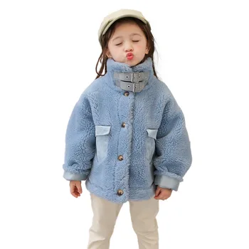

2020 New Boys girl winter coats Granular wool sheep shearing fur Children fur coat teenage clothes Parent-child outfit 110-160cm