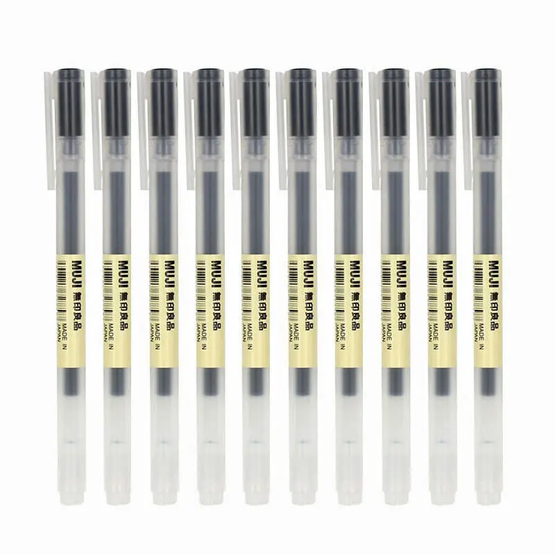  MUJI Gel Ink Ballpoint Pens 0.38mm Set of 9 Pack (5 Black 2  Blue 2 Red) : Office Products