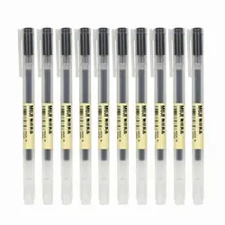 MUJI MoMA bolígrafo de tinta de Gel, bolígrafo japonés negro/azul/rojo, para escuela y oficina, 10 Uds.
