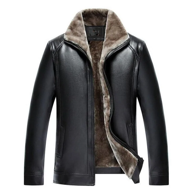 Winter Leather Jacket Men Thickening Warm Windbreak Outwear Male Faux
