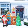 6 Ft Christmas Inflatable Santa's House with Christmas Tree & Gingerbread Man LED Blow Up Yard Decorations Christmas Party Toys 5