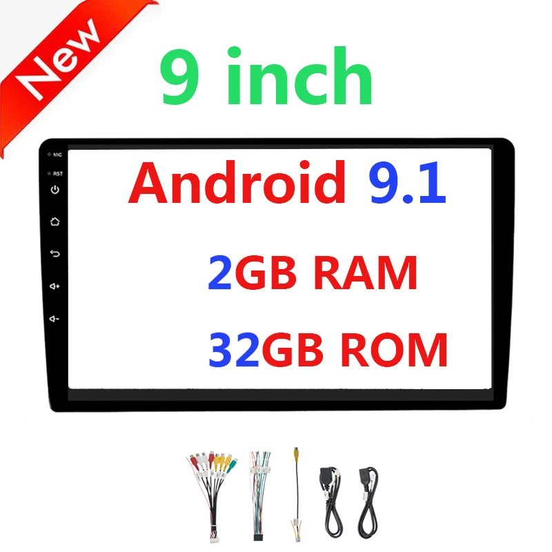 2+ 16 GB/32G 1din Android 9,1 Автомобильный Центральный Multimidia 9 10,1 дюймов Авто Радио 1 Din Gps Fm USB автомобильный стерео Универсальный 50 - Цвет: 9in 232