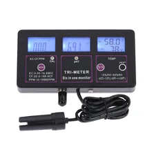 Profesjonalny 6 w 1 woda akwariowa tester jakości miernik PH Monitor wieloparametrowy do testu PH/temperatura/EC/CF / RH / TDS