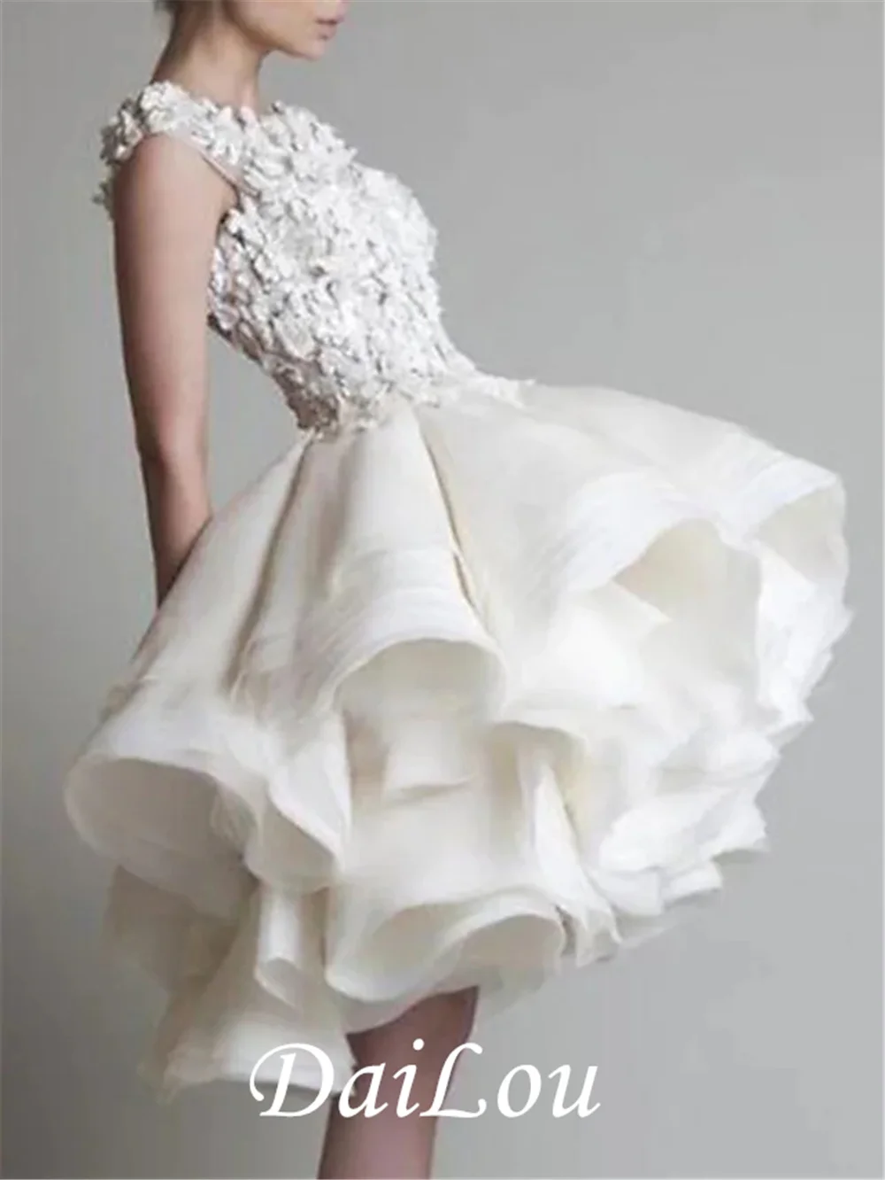 Sleeveless Short Organza Cocktail Dress, cocktail dress