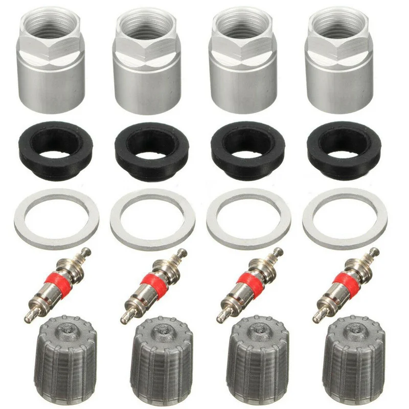 4pcs TPMS Tire Pressure Sensor Repair Washer Nut Valve Caps Service Kit ...