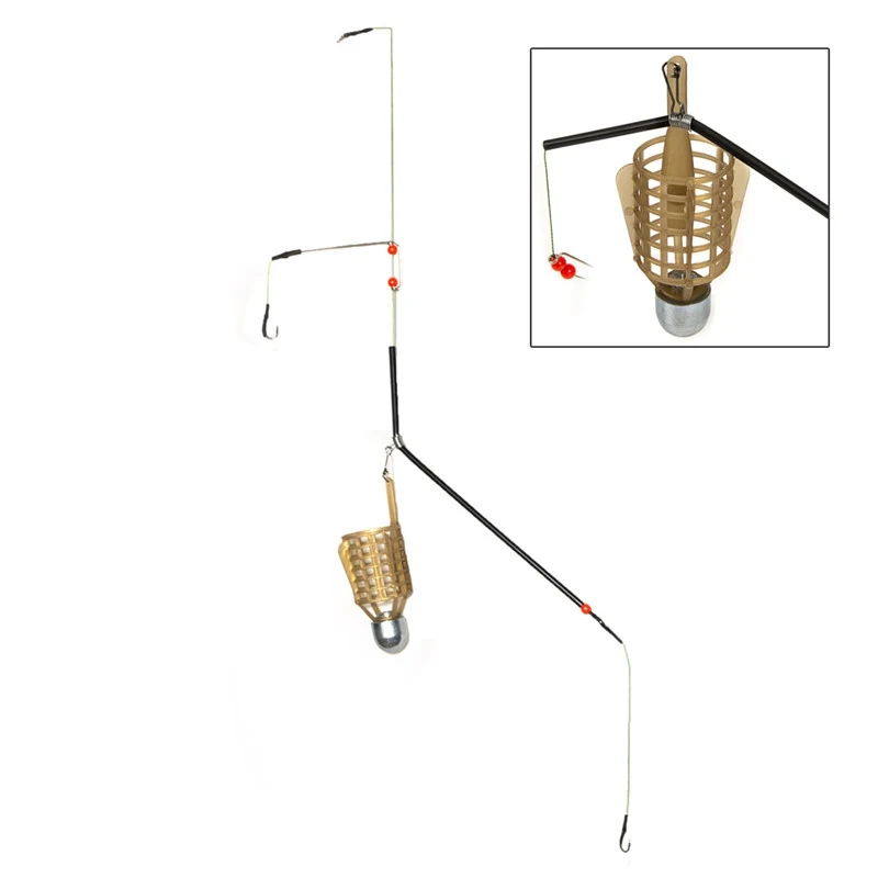 

Fishing Lure Cage With Line Hooks 20G-50G Fish Bait Feeder Basket Holder Fishing Accessories