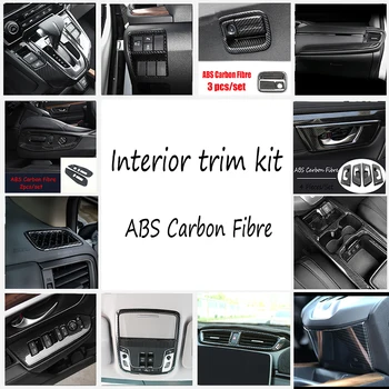 

ABS Carbon Fibre For Honda CR-V CRV accessories Car copilot glove Box handle bowl gear shift front read light seat adjustment