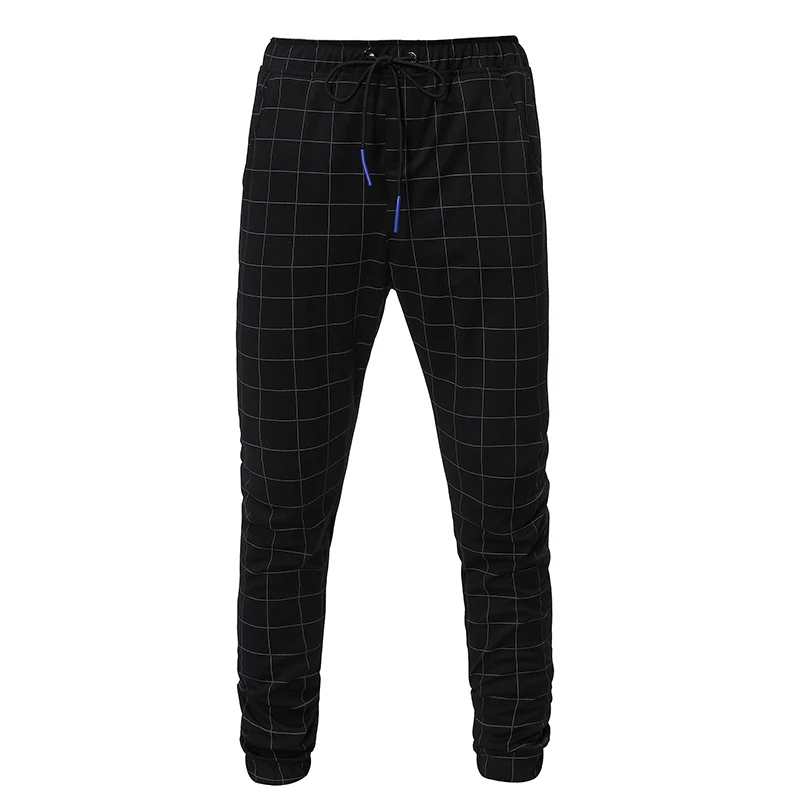

Plaid Casual Pants For Men 2019 Jogger Gym Pants Male Printed Drawstring Sweatpants Pocket Men Slim Fit Sports Running Trousers