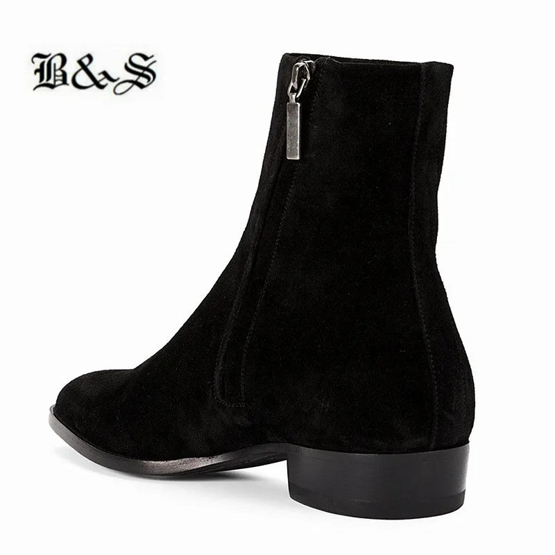 Men Wyatt Suede Zipper Boots Slim Fit 