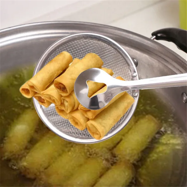 1pcs Kitchen Accessories Stainless Steel Fried Food Fishing Oil Scoop Kitchen Gadget and Barbecue Brush for Kitchen Tools Home-S 2