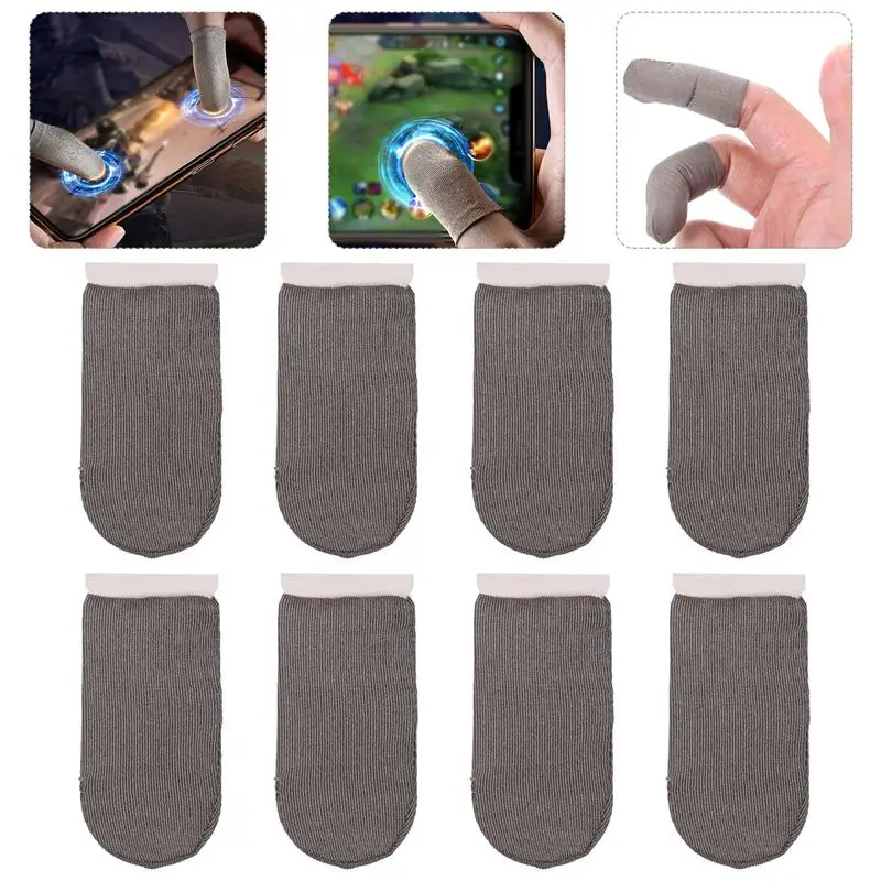 

8Pcs Finger Cover Game Controller for PUBG Sweat Proof Non-Scratch Sensitive Touch Screen Gaming Finger Thumb Sleeve Gloves