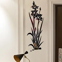 3D сделай сам цветок лотоса зеркальная Настенная Наклейка Съемная акриловая художественная Фреска Наклейка s для гостиной спальни настенный домашний декор L* 5