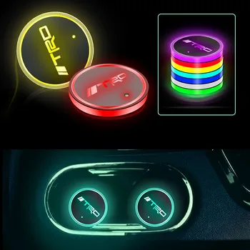 

Car Badge Luminescent Cup Pad for Toyotas CROWN REIZ COROLLA Camry Auto Logo LED Light Mat Automobile Accessories Interior Goods