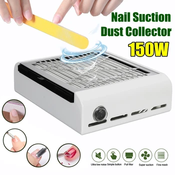 

150W Nail Dust Collector Vacuum Cleaner Manicure Salon Nail Art Dust Suction Machine with Strong Power Fan Reusable Filter