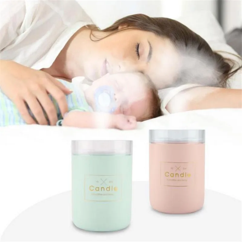 280ML USB Candle Ultrasonic Air Humidifier Essential Oil Diffuser Car Purifier Aroma Mist Maker Romantic Soft Light 40#126