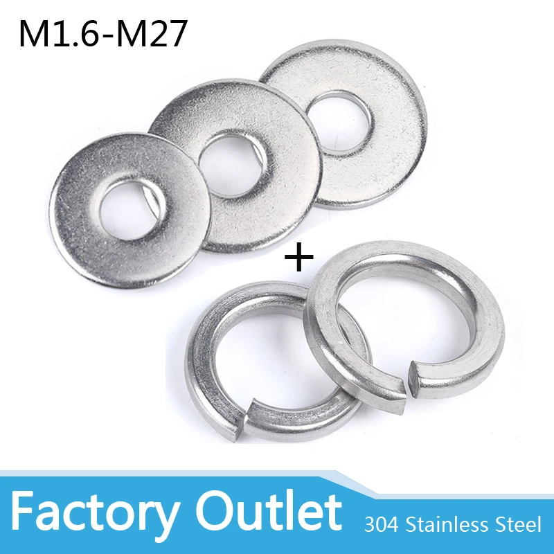 304 Stainless Steel Silver Anlizn 684PCS M2/M2.5/M3/M4/M5/M6/M8/M10/M12 Flat Washers Assortment Washers Hardware Set 