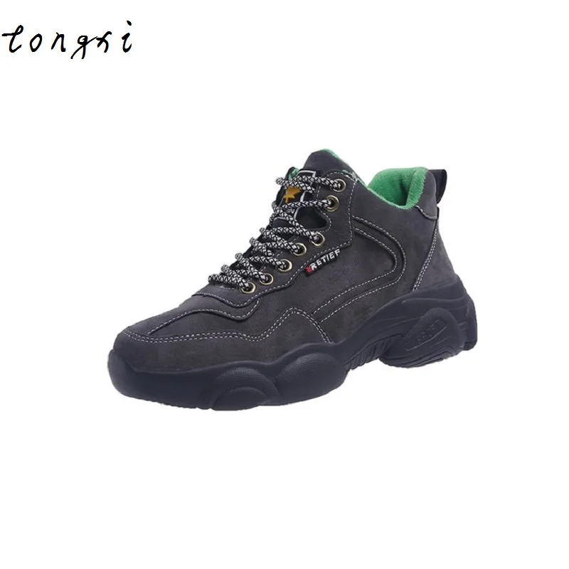

Tongxi Winter Booties woman new lace ankle boots suede stitching boots short arch support comfortable soft bottom female boot