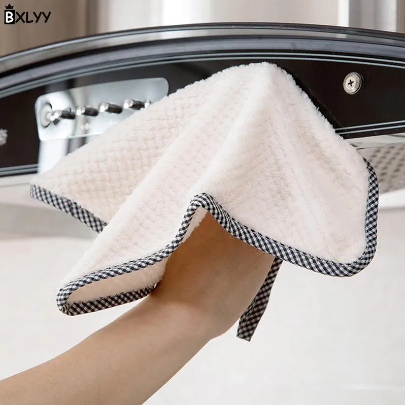 BXLYY многофункциональное Коралловое бархатное полотенце для рук можно повесить чистящее тряпичное полотенце для мытья посуды кухонные аксессуары на Рождество. 75z