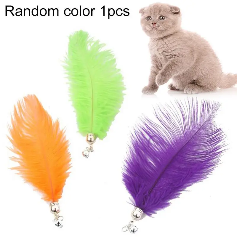 

1pc Cat Wand Refill Toy Interactive Faux Feather Cat Teaser Replacement Kitten Toy Pet Supplies Pet Accessories Random Color