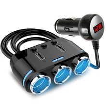 12 V-24 V розетка для автомобильного прикуривателя сплиттер светодиодный USB Зарядное устройство адаптер 3.1A 100W обнаружения для телефона MP3 DVR аксессуары