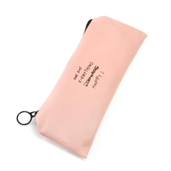 

1 Pcs Pencil Case Simple Solid Color Personalized Leather Pencil Case Student Zipper Stationery Bag Pencil Bag