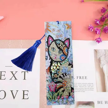 

Pretty Diamond Painting Bookmark DIY Special Shaped Diamond Art Tassel Book Marks Diamond Embroidery Cross Stitch
