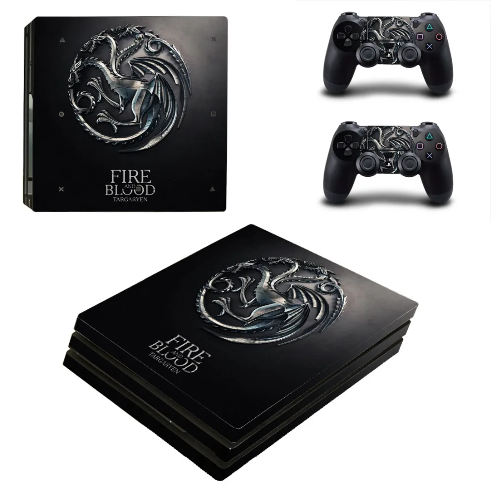 Игра престолов PS4 Pro наклейка Play station 4 наклейки для кожи наклейки для playstation 4 PS4 Pro консоль и контроллер Скины Виниловые - Цвет: Черный