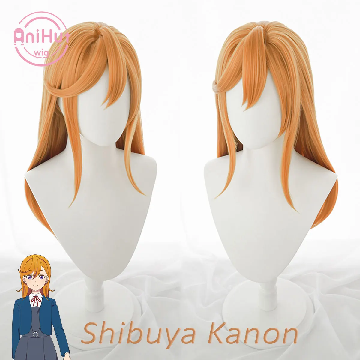 【AniHut】Liella! Shibuya Kanon Orange Cosplay Wig LoveLive!SuperStar!! Heat Resistant Synthetic Hair |