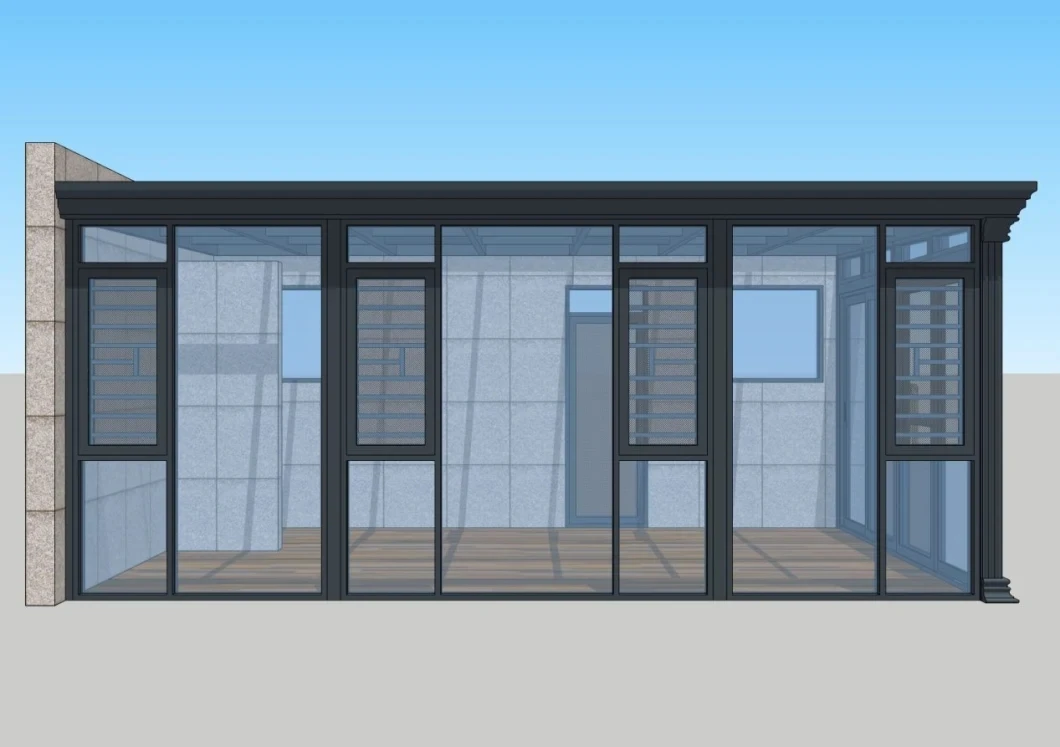 Aluminum Alloy Cover Frame Modern Glass Houses Veranda Sunroom With Tempered Glass winter garden