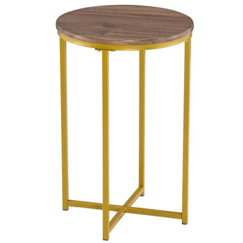 

Simple Cross Foot Single Layer Wood Grain Round Edge Several 40.5 Round Gold