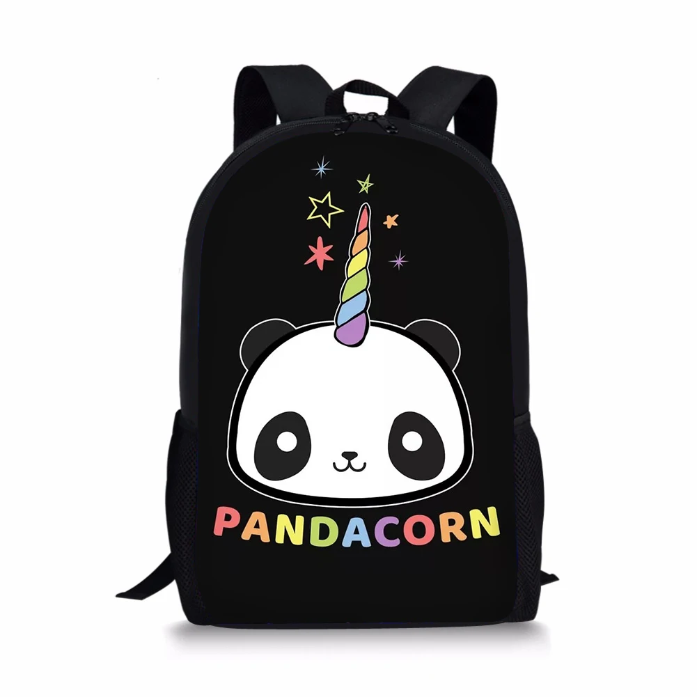 CDGX1286C Kids School Bag 3Pcs/set Students Cute Panda Unicorn Backpack For Boys Girls Children Bookbag Rucksack Knapsack Customize Image - Цвет: CDGX1286C