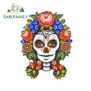 

EARLFAMILY 13cm x 10cm For Skull Windshield Car Stickers Refrigerator Decal Vinyl Material Car Styling Motorcycle Decoration