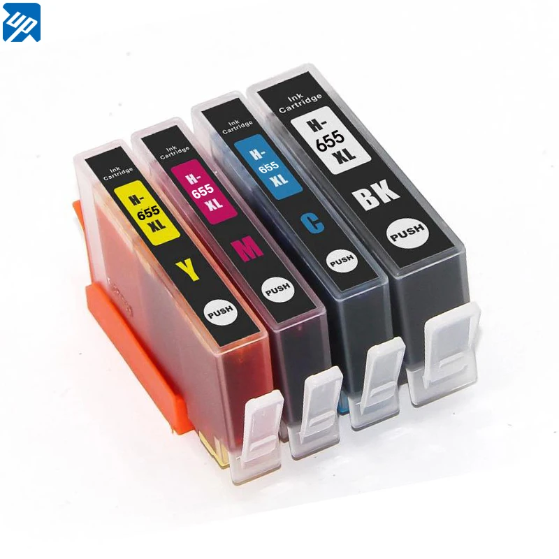 UP brand Printer Ink with Chip for HP 655, Ink Cartridge for HP deskjet 3525 4615 4625 for HP655 CZ109AE CZ110AE CZ111AE CA112AE