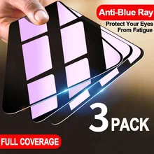 Verre trempe anti luz ray azul protetor de tela para iphone 12 mini 11 pro max 7 8 + x xs xr se vidro temperado