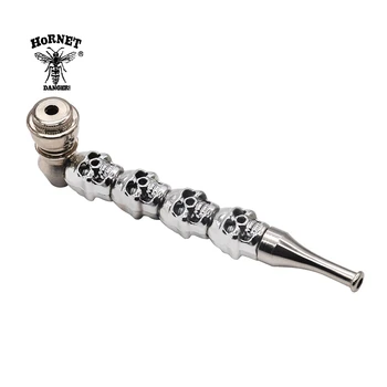 

HORNET Skull Style Metal Smoking Pipe Removable Zinc Alloy Smoking Tobacco Herb Pipes With Metal Bowl Smoking Hand Spoon Pipe