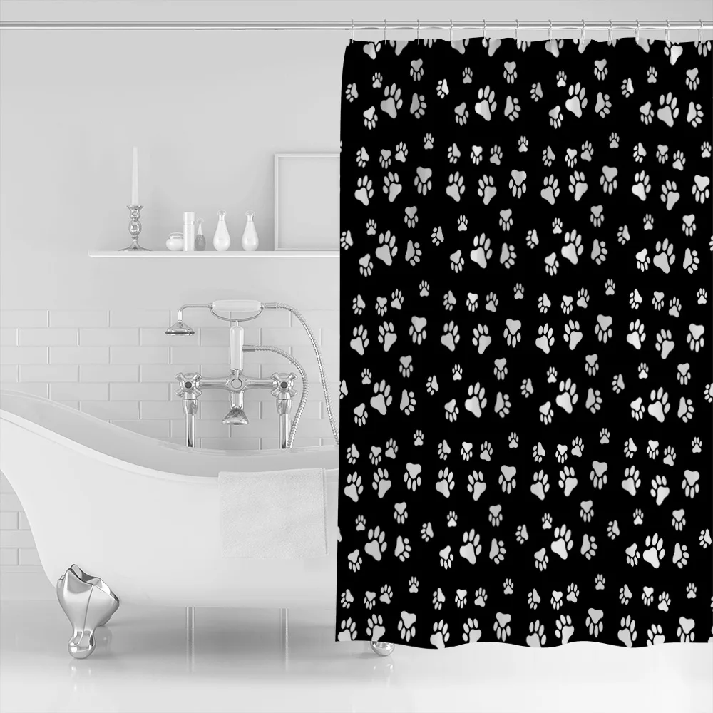 Занавеска для душа из водонепроницаемой полиэфирной ткани занавеска для душа Милая Черная кошка царапина собачий коготь