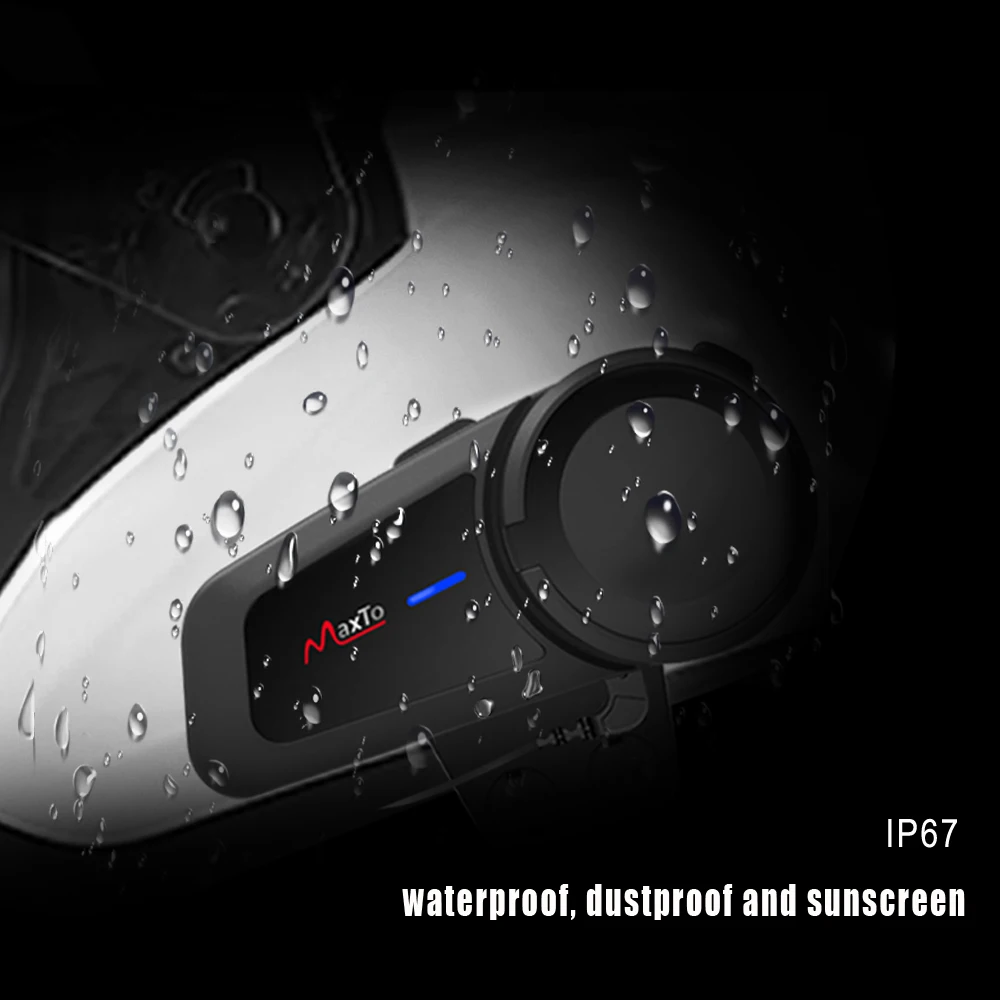 2PCS Maxto M2  6 ̴ 1000M  Bluetooth5.0 FM MP3  Casco  Intercomunicador  