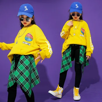 

Fashion Jazz Dance Costumes Boys Girls Hiphop Street Dance Practice Dancing Wear Loose Stage Performance Outfits 3 PCS DC2730