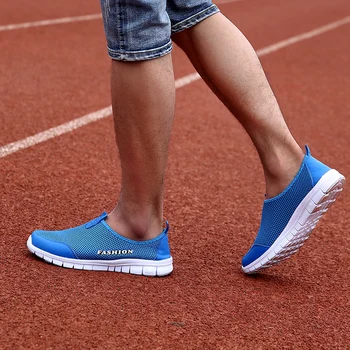 

Slip On Men Breathable Shoes Basic Male Mesh Light Weight Sneakers Running Jogging Air Mesh Sweatproof Casual Shoes For Man D30