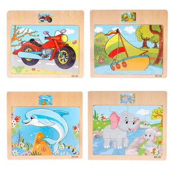 

Wooden Optional Jigsaw Puzzle toy Wooden Board Children Cartoon Animal Traffic Cognitive Early Education Learning Puzzle Toys