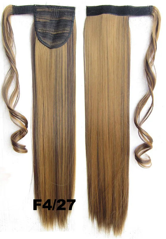 Similler накладные волосы на клипсах с конским хвостом, длинные прямые волосы с конским хвостом, 22 дюйма, синтетические накладные волосы - Цвет: F427
