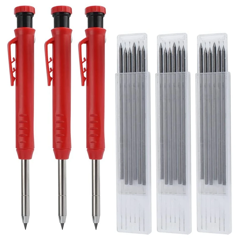Carpenter Pencils Solid with Built-in Pencil Sharpener Mechanical Drawing for Woodworking | Канцтовары для офиса и дома