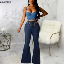 Женские высокие тонкие в пол кнопки Bodycon Элегантные повседневные офисные женские осенние зимние Новые Топы распродажа модные синие расклешенные брюки