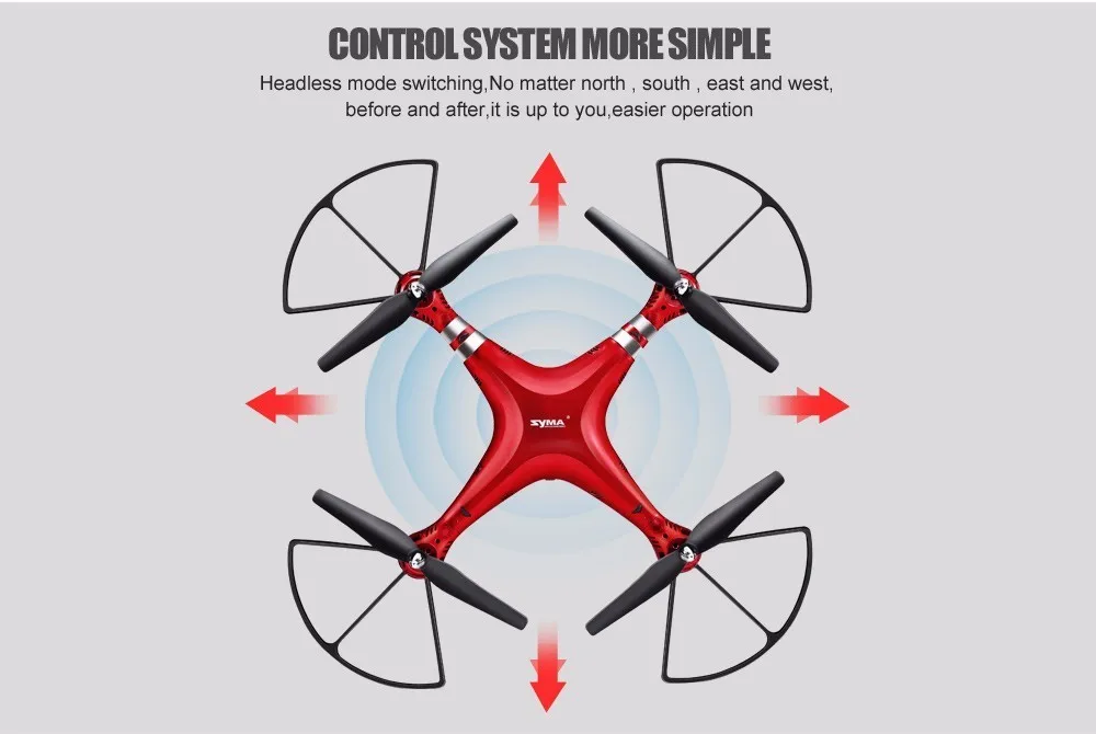 SYMA Профессиональный Бла(беспилотный летательный аппарат X8HG(X8G апгрейд) 2,4G 4CH 6-осевой гироскоп вертолет Quadcopter Drone 1080P 8MP HD Камера красного цвета