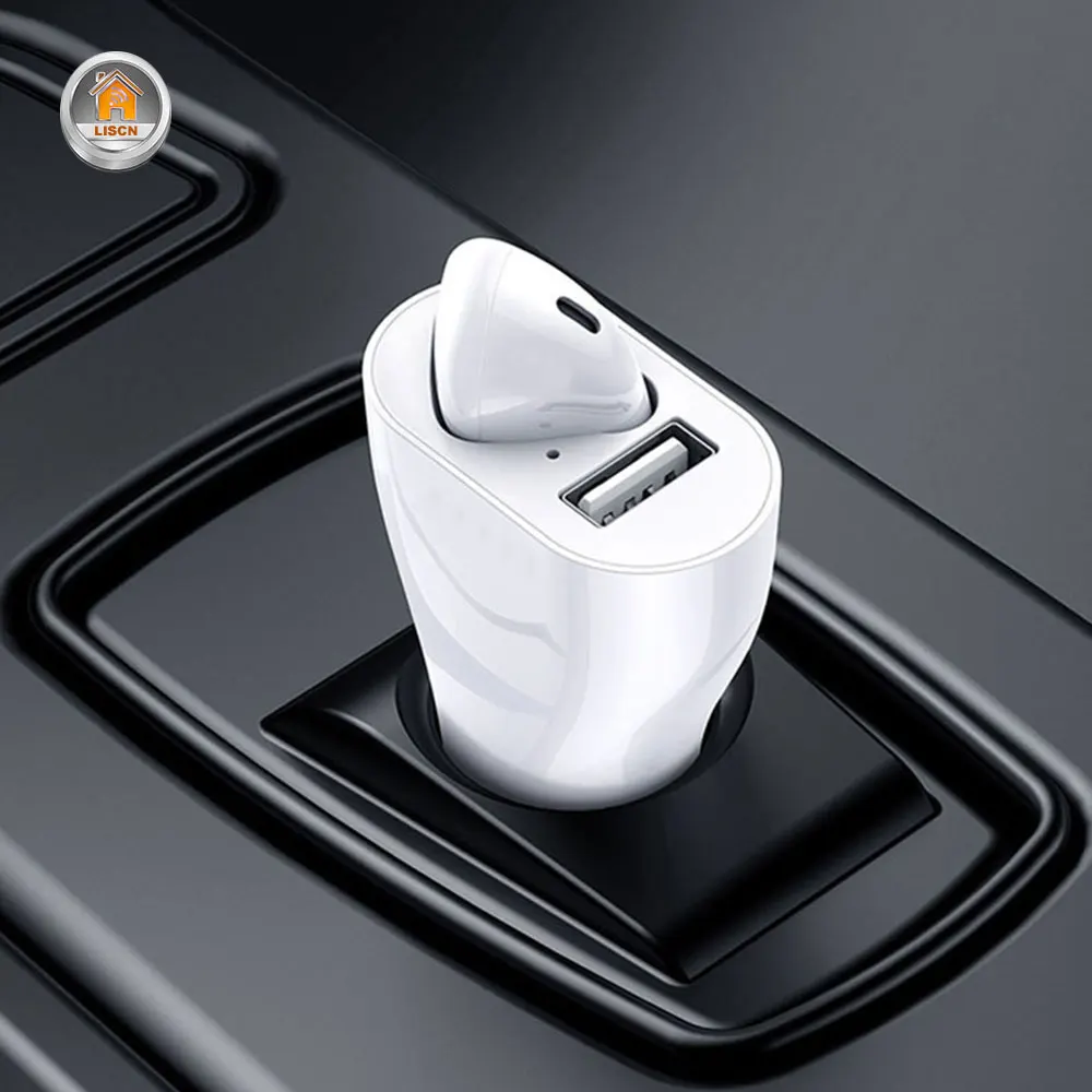 2в1 2.4A USB Автомобильное быстрое зарядное устройство адаптер с Bluetooth беспроводная гарнитура Hands Free Mic Bluetooth наушники гарнитура правое ухо