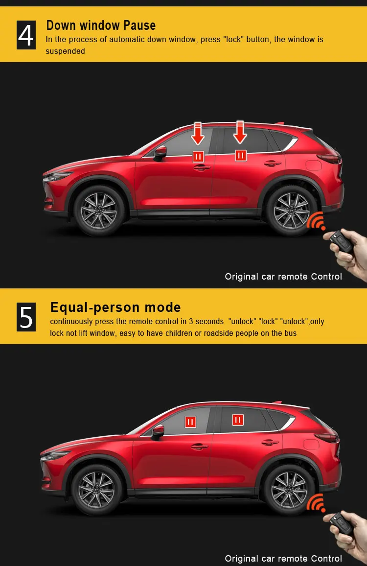 Original car power window Closer+ mirror folding system For Mazda CX-5 windows roll up automatically